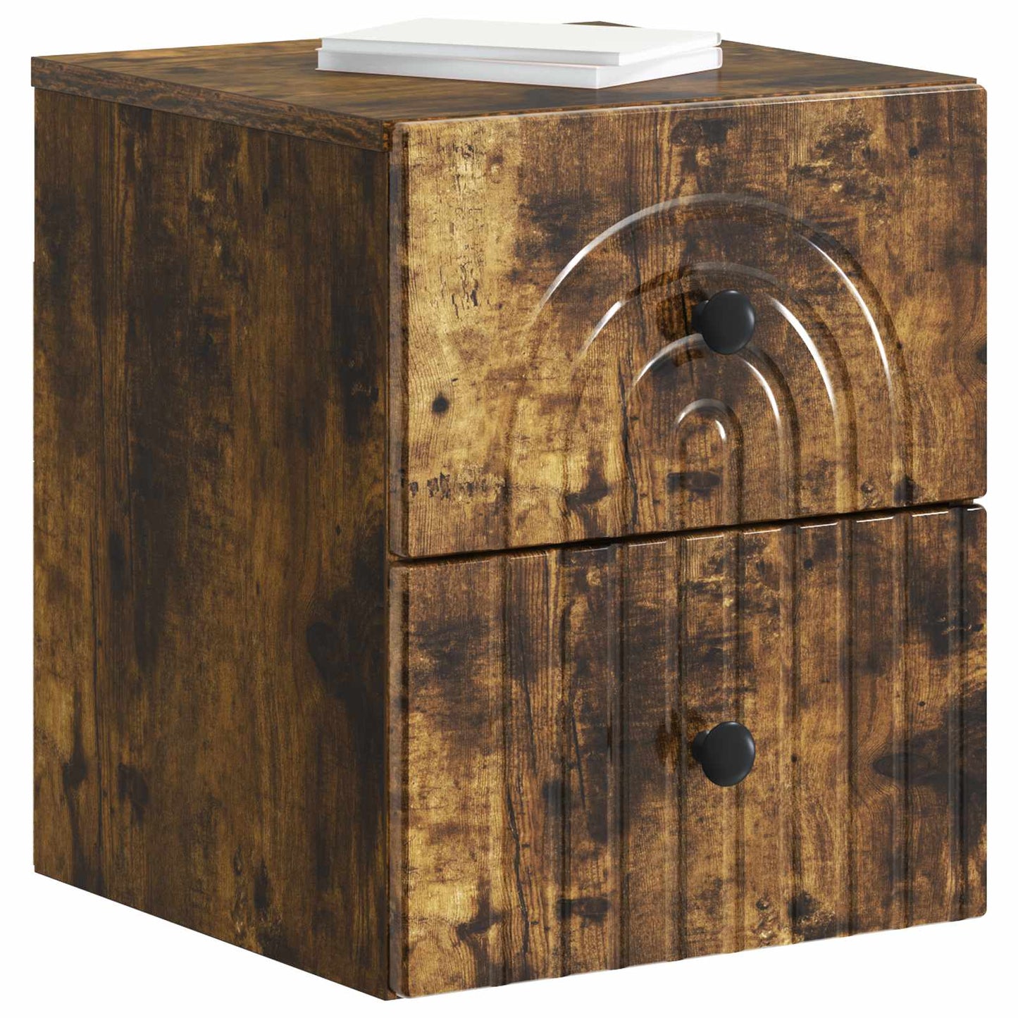 Mobiletto da notte a muro Rovere Fumo 33 x 34,5 x 40 cm