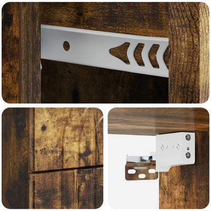 Mobiletto da notte a muro 2 pcs Rovere Fumo 33 x 34,5 x 40 cm | homemem39