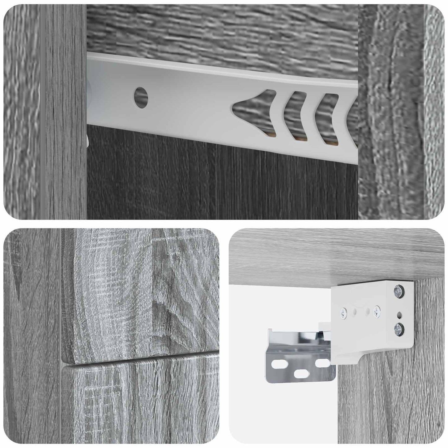 Mobiletto da notte a muro Grigio Sonoma 33 x 34,5 x 40 cm