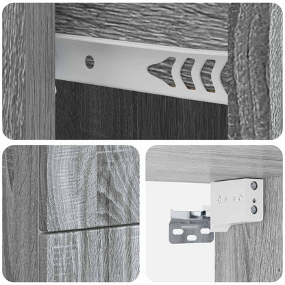 Mobiletto da notte a muro Grigio Sonoma 33 x 34,5 x 40 cm