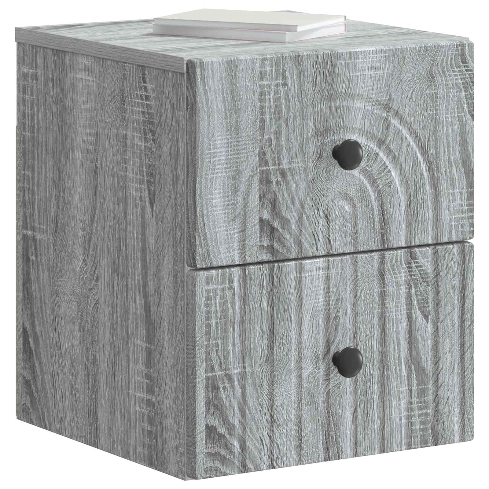 Mobiletto da notte a muro Grigio Sonoma 33 x 34,5 x 40 cm | homemem39