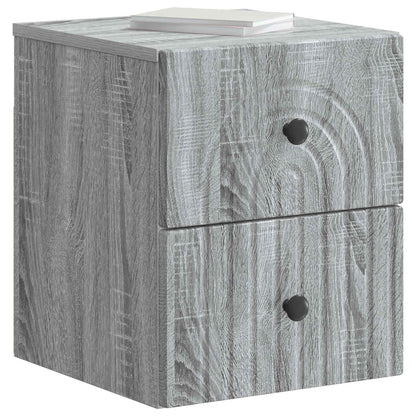 Mobiletto da notte a muro Grigio Sonoma 33 x 34,5 x 40 cm