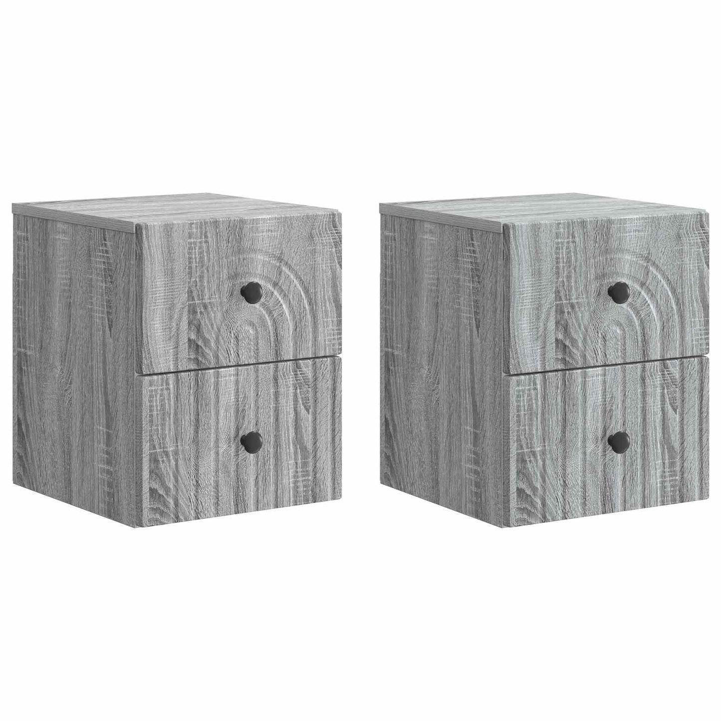 Mobiletto da notte a muro 2 pcs Grigio Sonoma 33 x 34,5 x 40 cm
