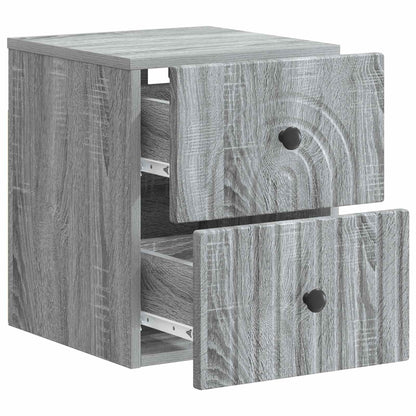 Mobiletto da notte a muro 2 pcs Grigio Sonoma 33 x 34,5 x 40 cm | homemem39