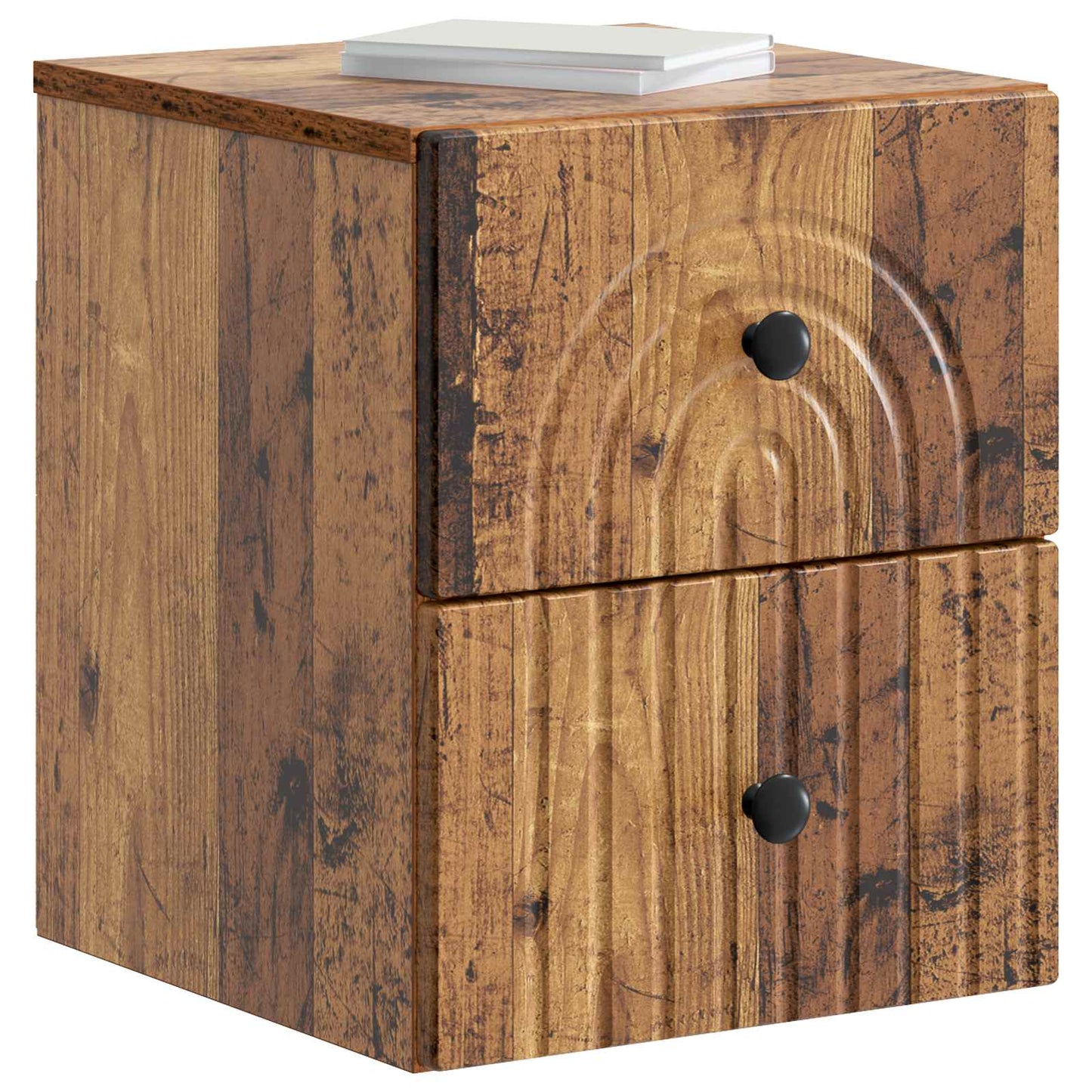 Mobiletto da notte a muro Legno antico 33 x 34,5 x 40 cm