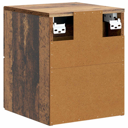 Mobiletto da notte a muro 2 pcs Legno antico 33 x 34,5 x 40 cm | homemem39