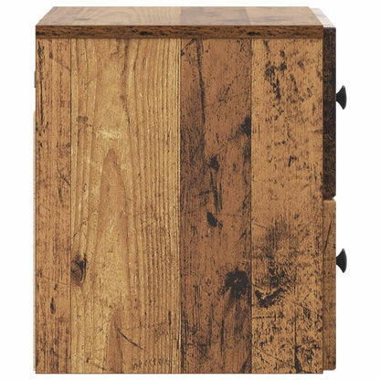 Mobiletto da notte a muro 2 pcs Legno antico 33 x 34,5 x 40 cm