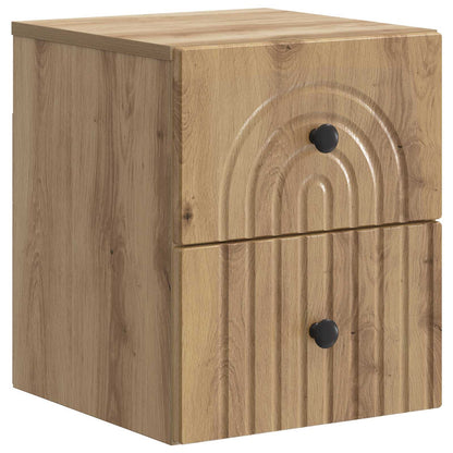 Mobiletto da notte a muro Rovere Artigianale 33 x 34,5 x 40 cm