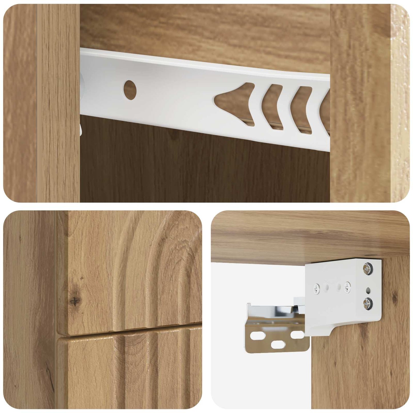 Mobiletto da notte a muro con cassetto 2 pcs Rovere Artigianale | homemem39