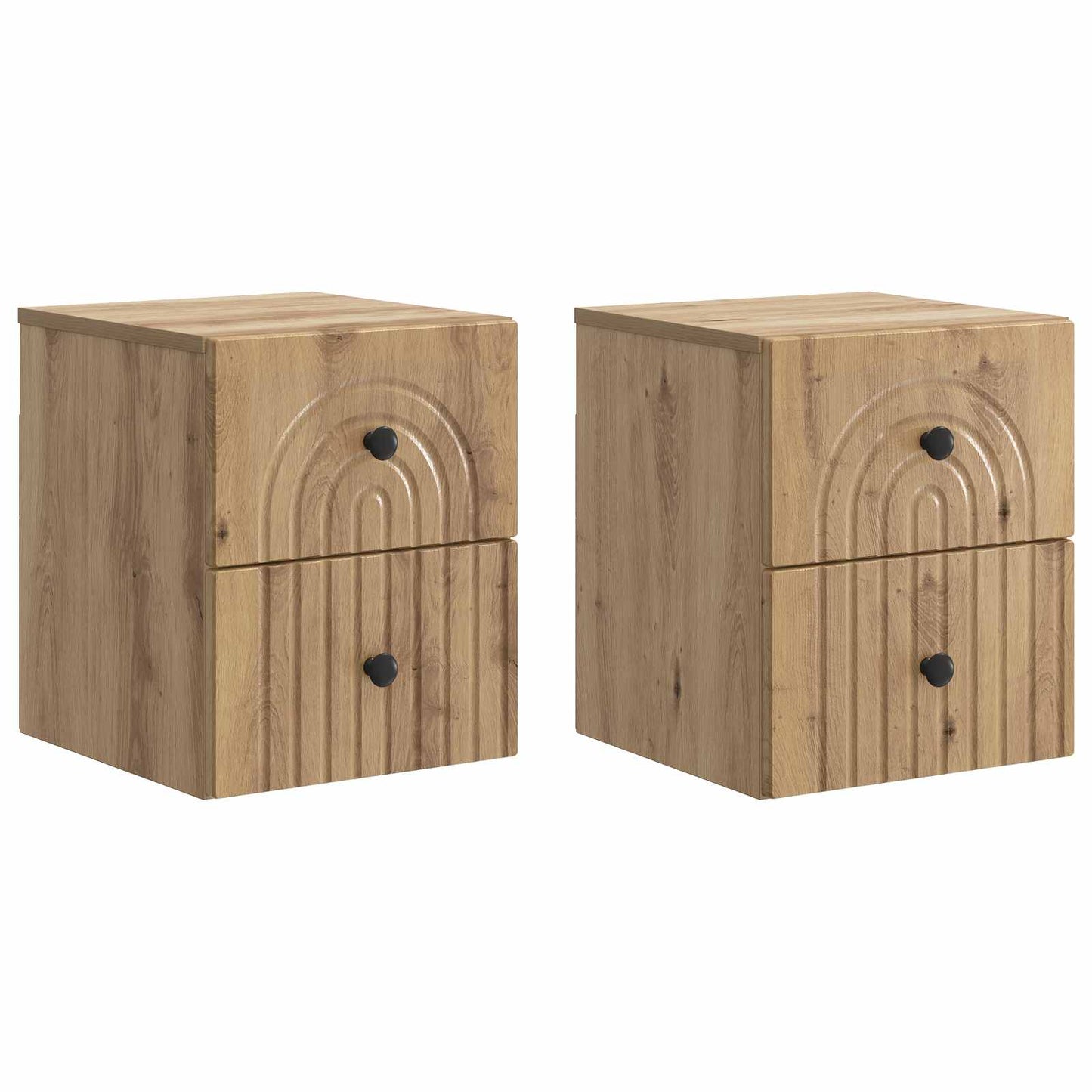 Mobiletto da notte a muro con cassetto 2 pcs Rovere Artigianale | homemem39