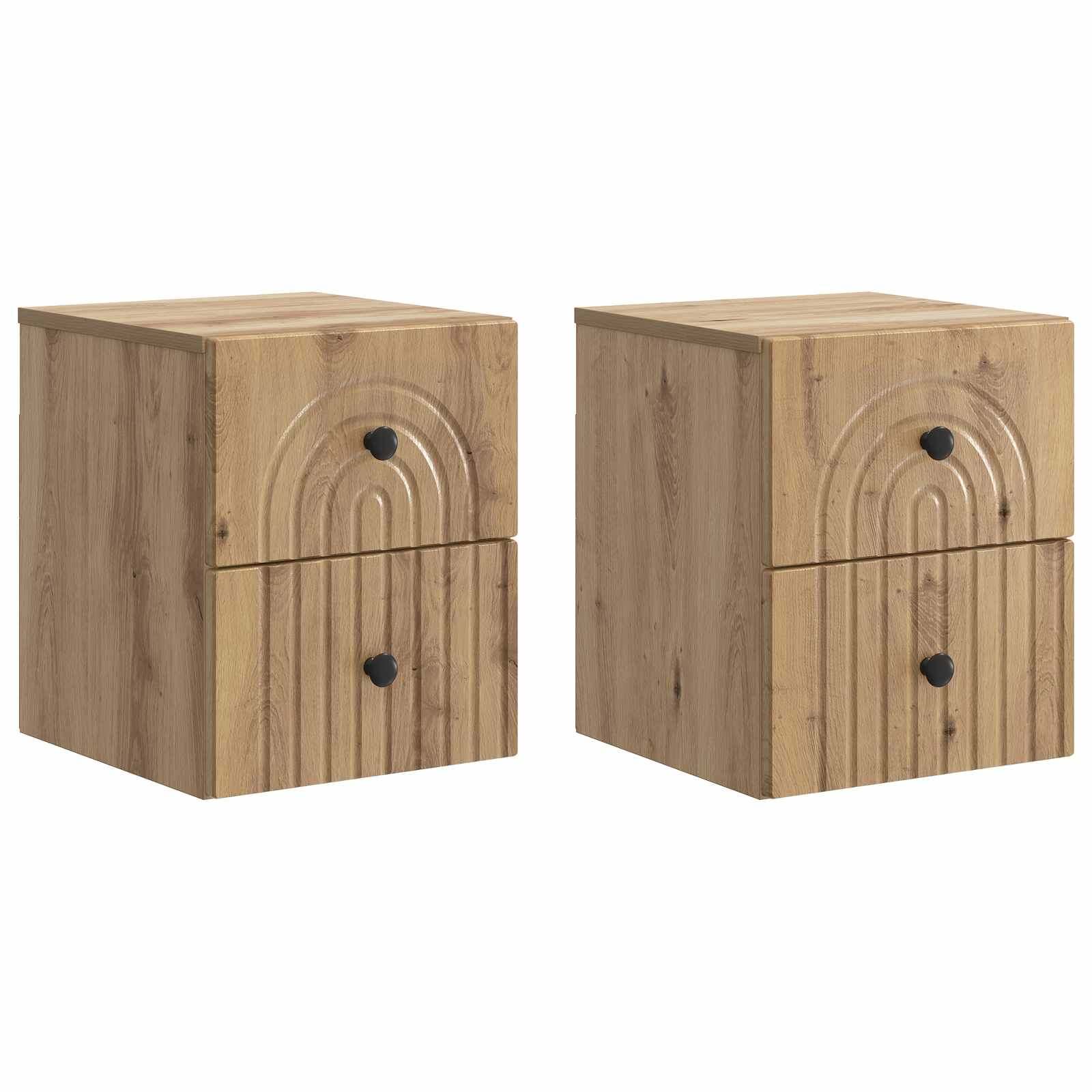 Mobiletto da notte a muro con cassetto 2 pcs Rovere Artigianale | homemem39