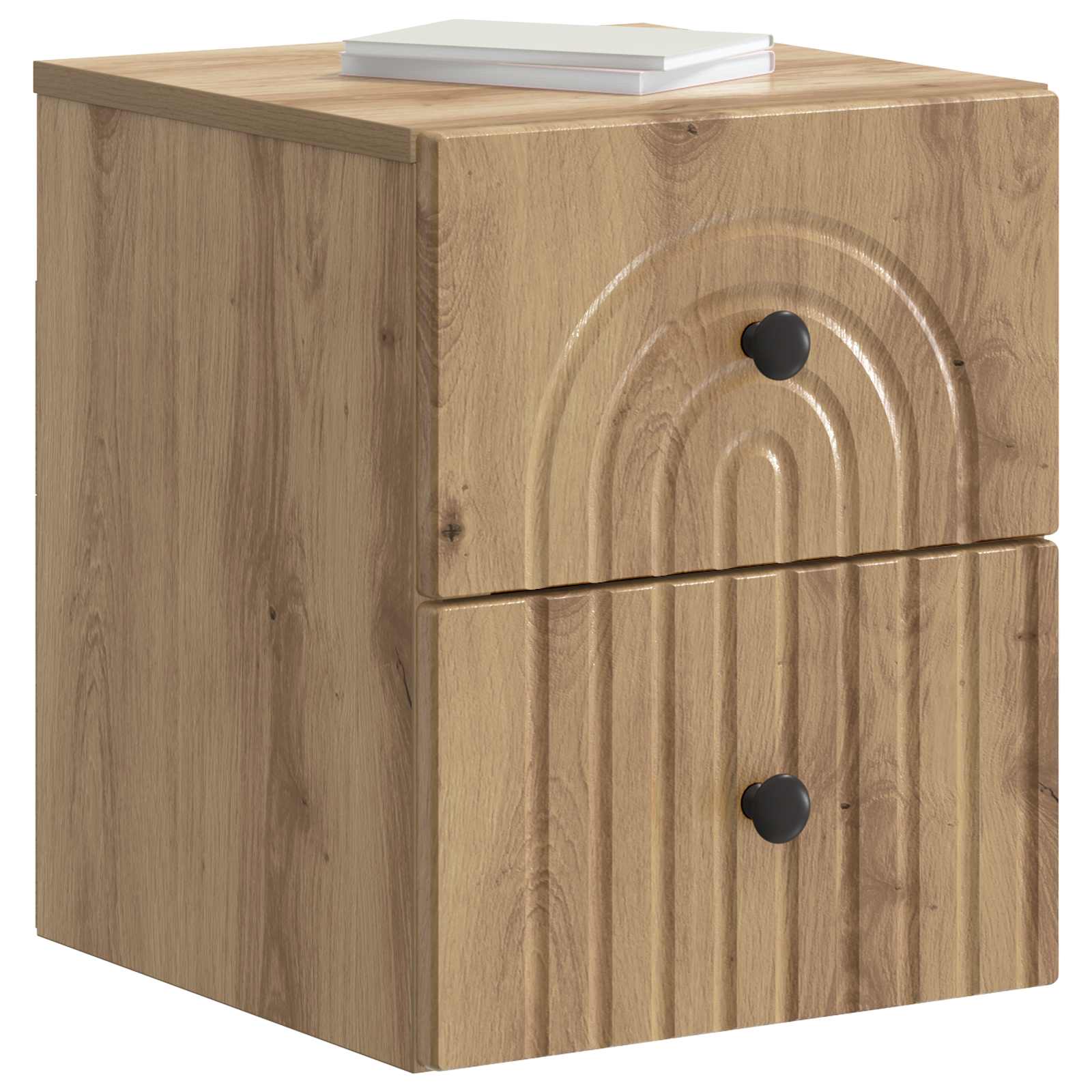 Mobiletto da notte a muro con cassetto 2 pcs Rovere Artigianale | homemem39