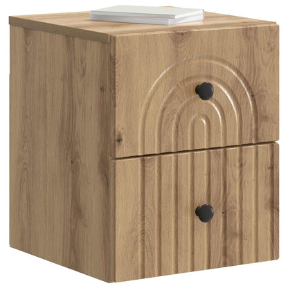 Mobiletto da notte a muro con cassetto 2 pcs Rovere Artigianale | homemem39