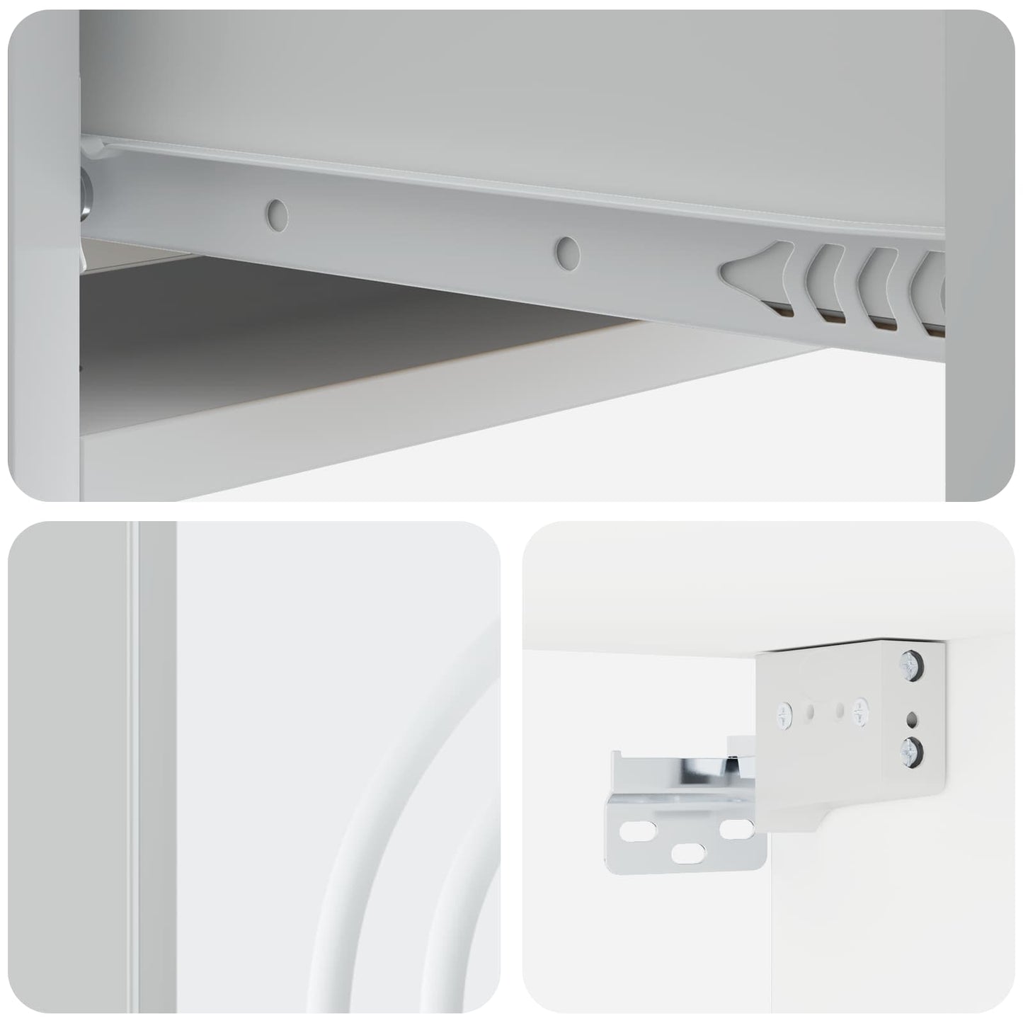 Tavolino da Parete Laterale Bianco 59 x 34,5 x 17 cm | homemem39