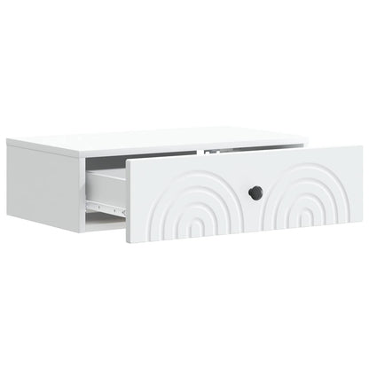 Tavolino da Parete Laterale Bianco 59 x 34,5 x 17 cm