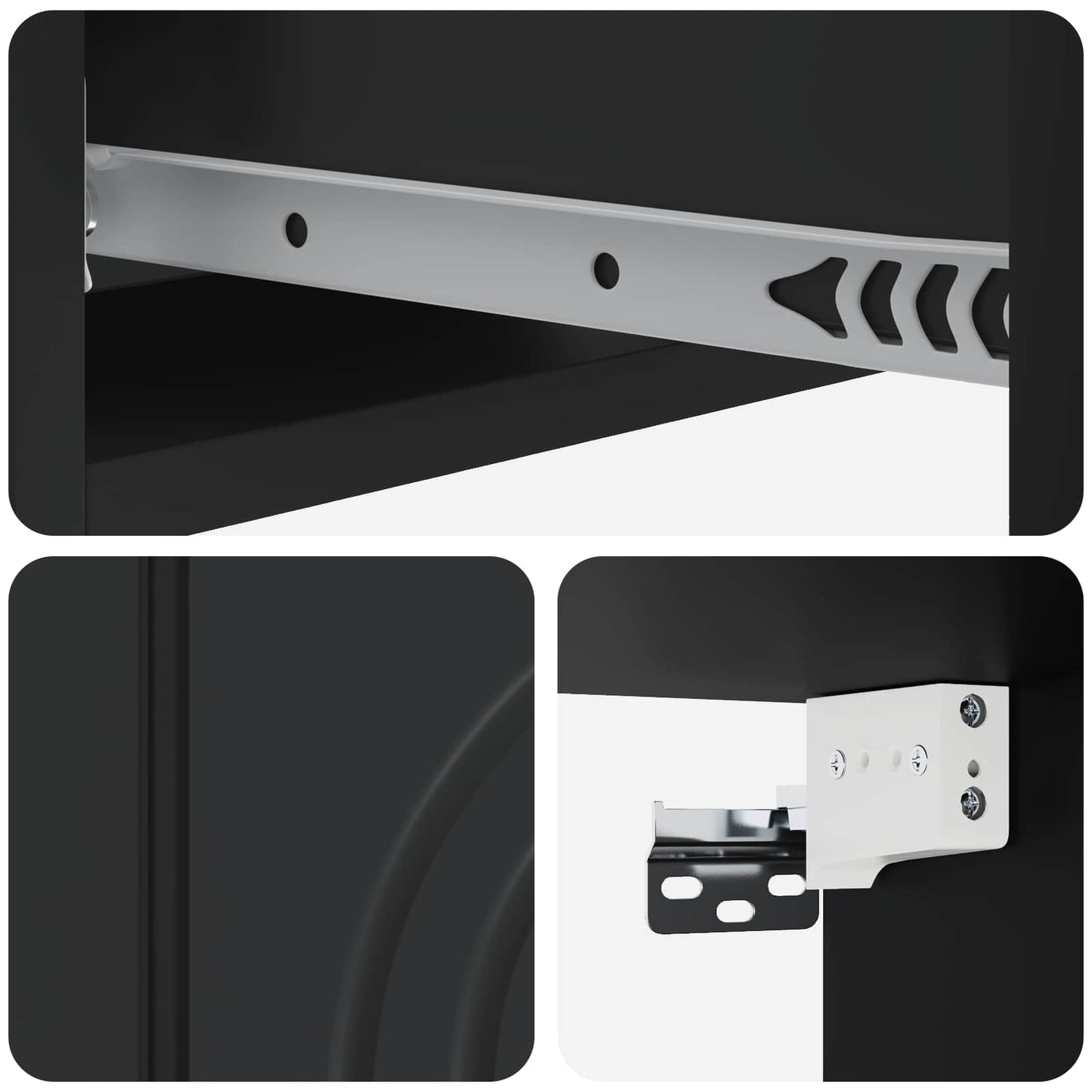 Tavolino da Parete Laterale Nero 59 x 34,5 x 17 cm | homemem39