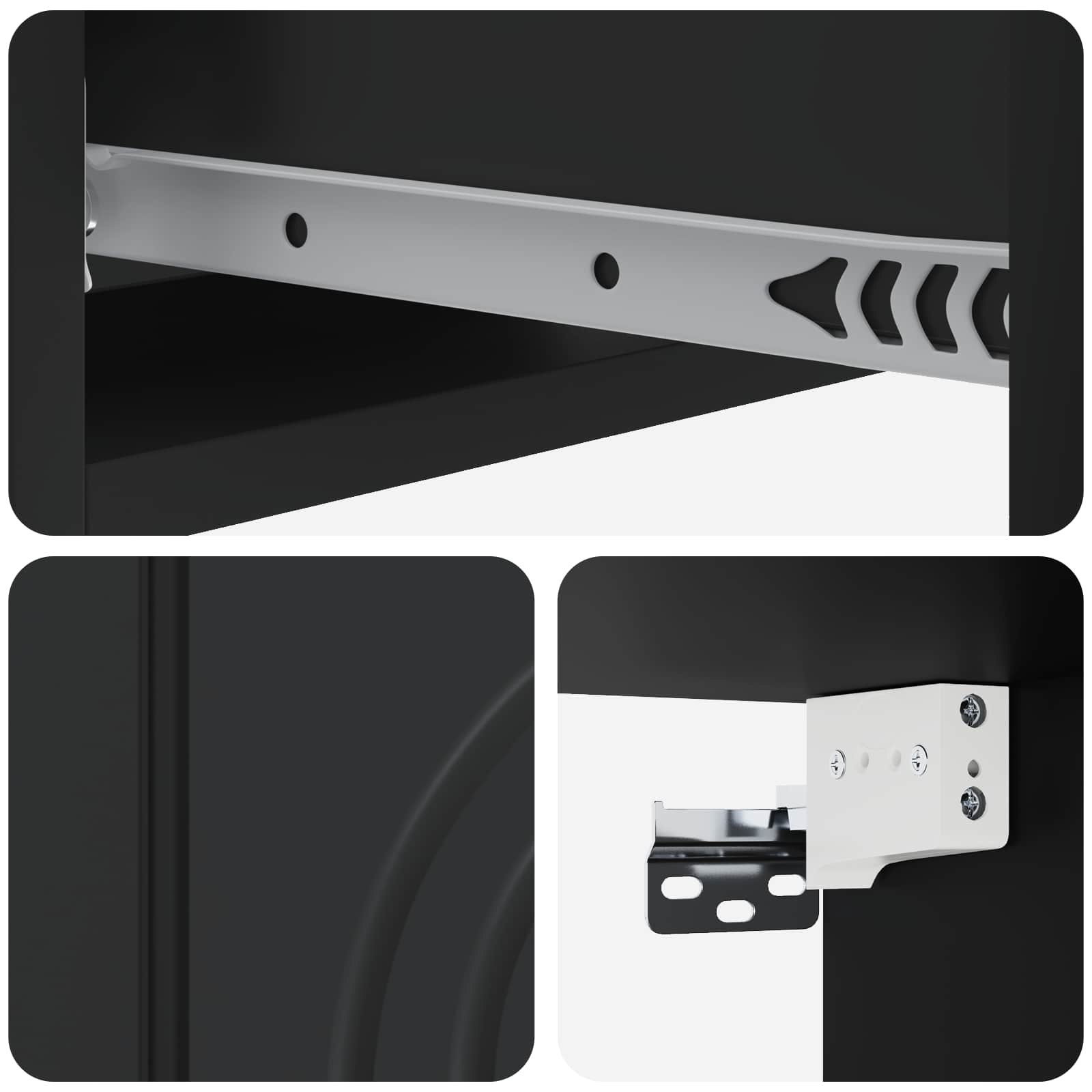 Tavolino da Parete Laterale Nero 59 x 34,5 x 17 cm | homemem39