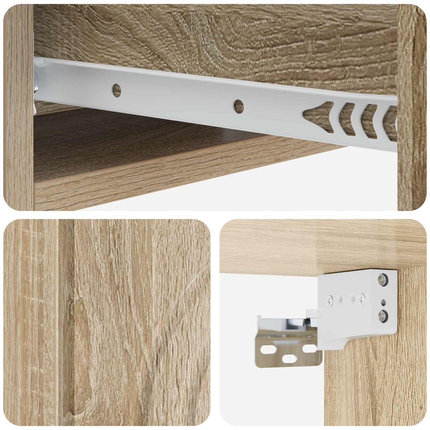 Tavolino da Parete Laterale Rovere Sonoma 59 x 34,5 x 17 cm | homemem39