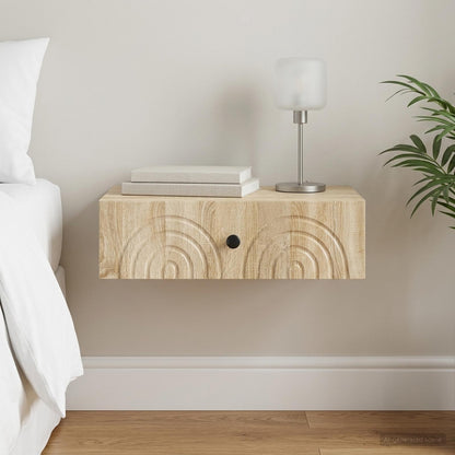 Tavolino da Parete Laterale Rovere Sonoma 59 x 34,5 x 17 cm