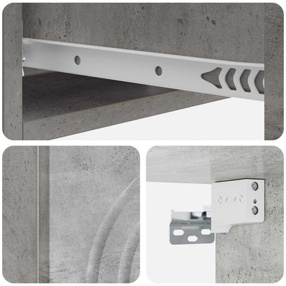 Tavolino da Parete Laterale Grigio Cemento 59 x 34,5 x 17 cm