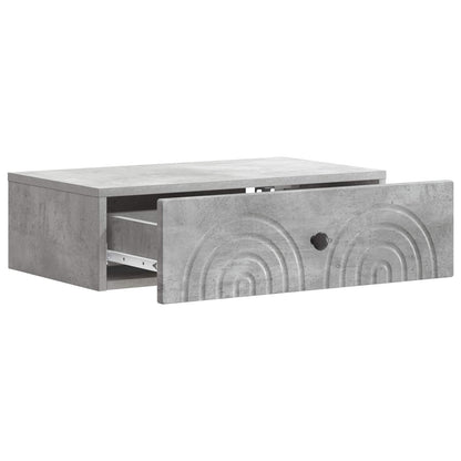 Tavolino da Parete Laterale Grigio Cemento 59 x 34,5 x 17 cm