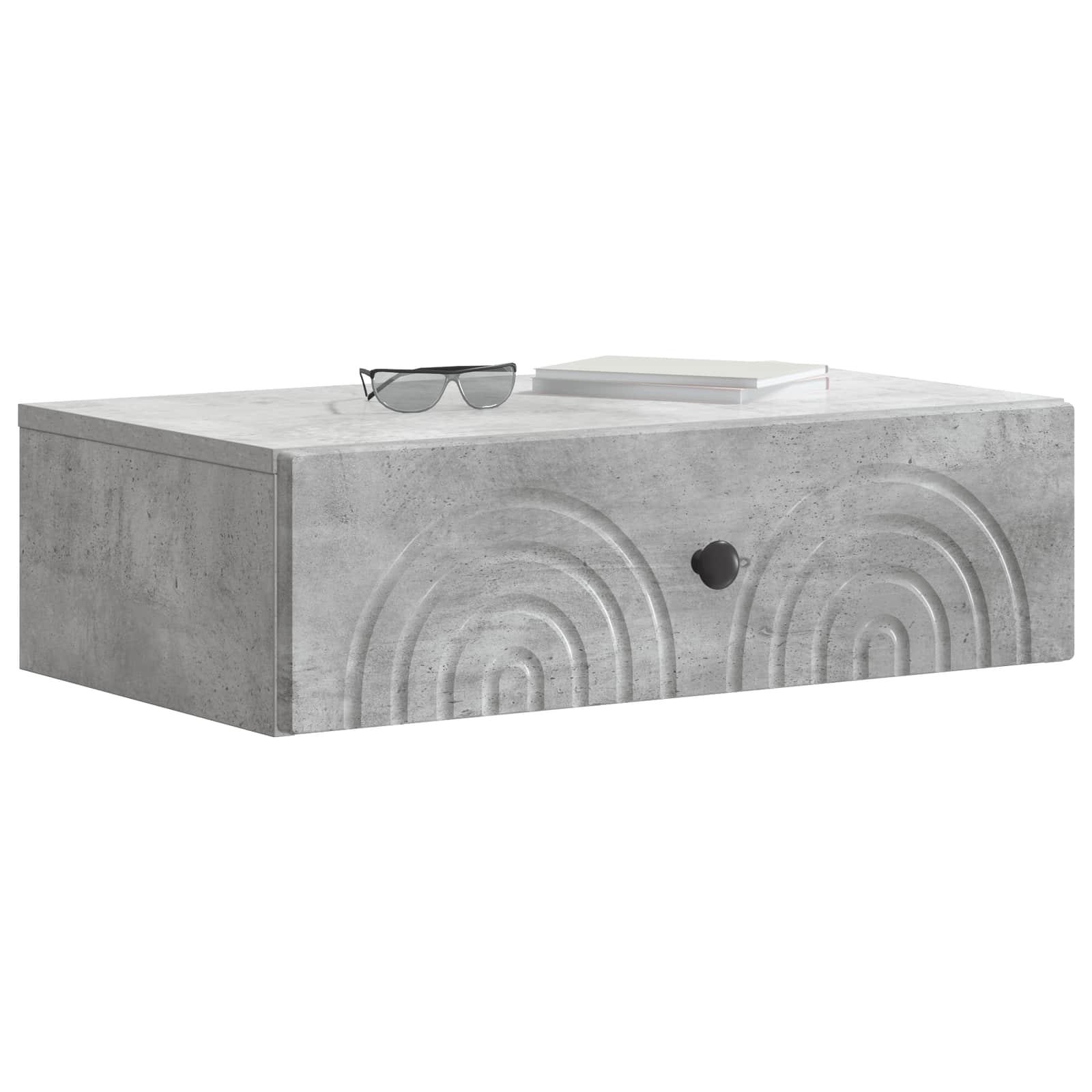 Tavolino da Parete Laterale Grigio Cemento 59 x 34,5 x 17 cm | homemem39