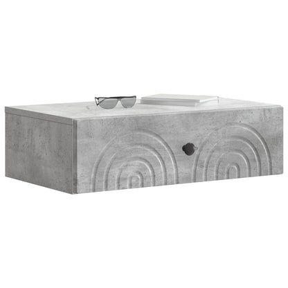 Tavolino da Parete Laterale Grigio Cemento 59 x 34,5 x 17 cm