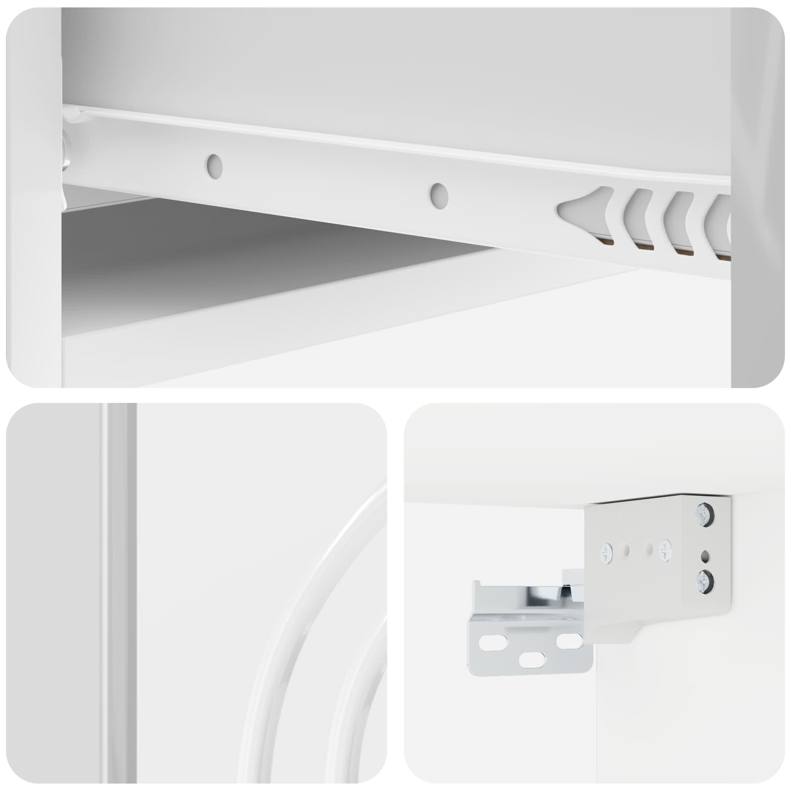Tavolino da Parete Laterale Bianco Lucido 59 x 34,5 x 17 cm | homemem39