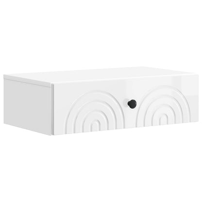 Tavolino da Parete Laterale Bianco Lucido 59 x 34,5 x 17 cm | homemem39