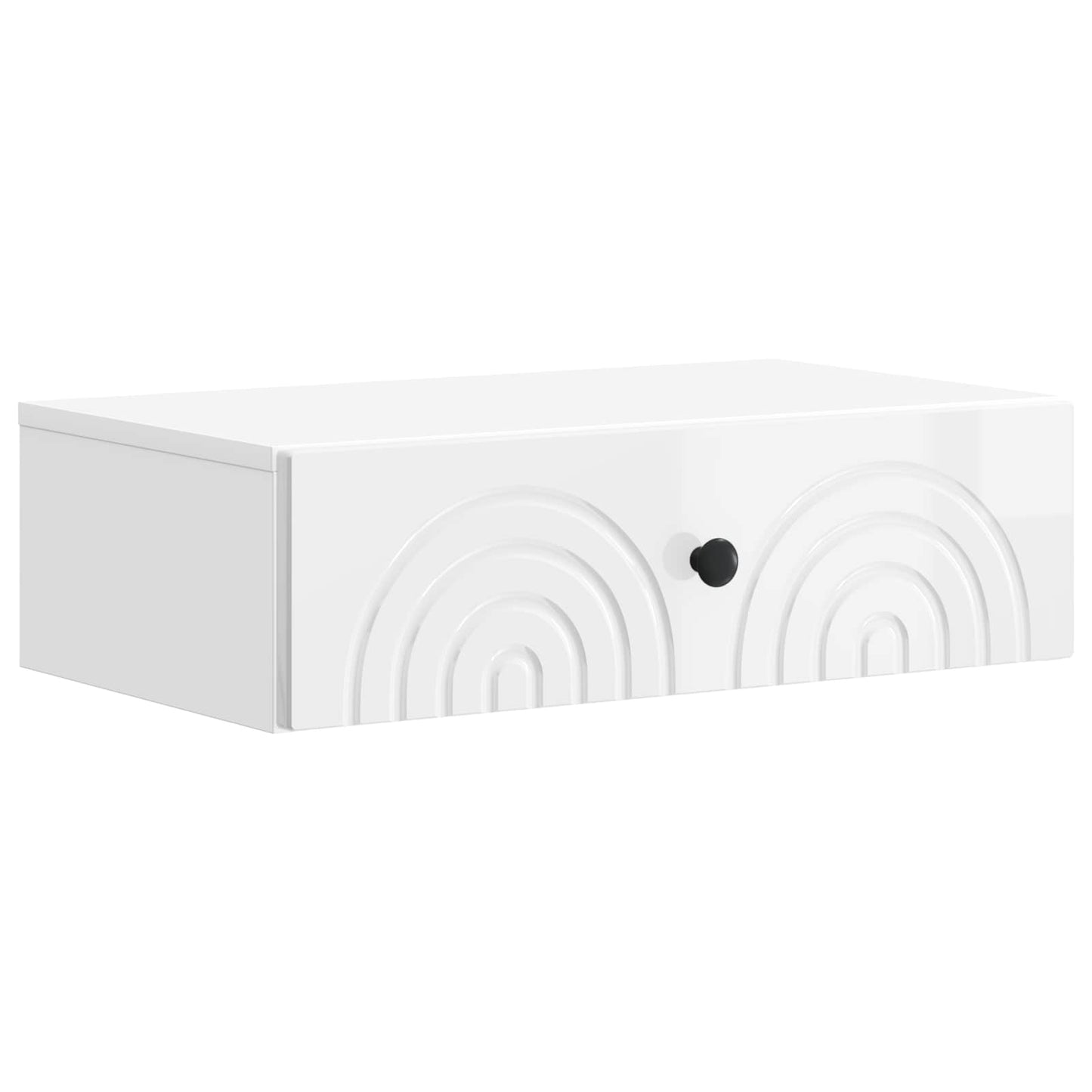 Tavolino da Parete Laterale Bianco Lucido 59 x 34,5 x 17 cm