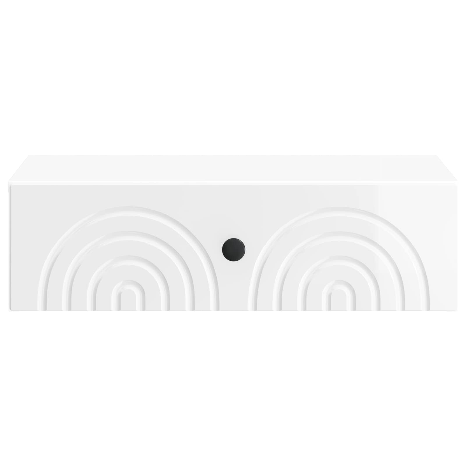 Tavolino da Parete Laterale Bianco Lucido 59 x 34,5 x 17 cm | homemem39