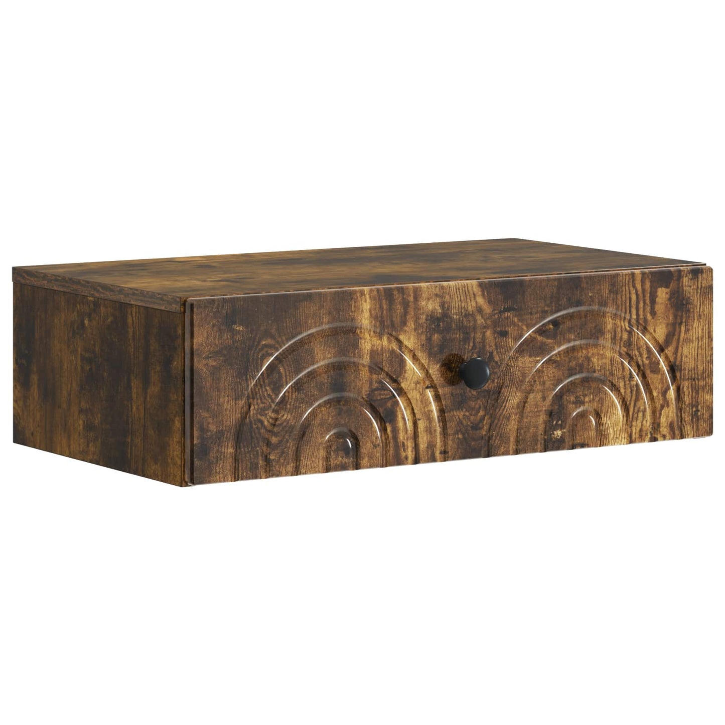 Tavolino da Parete Laterale Rovere Fumo 59 x 34,5 x 17 cm