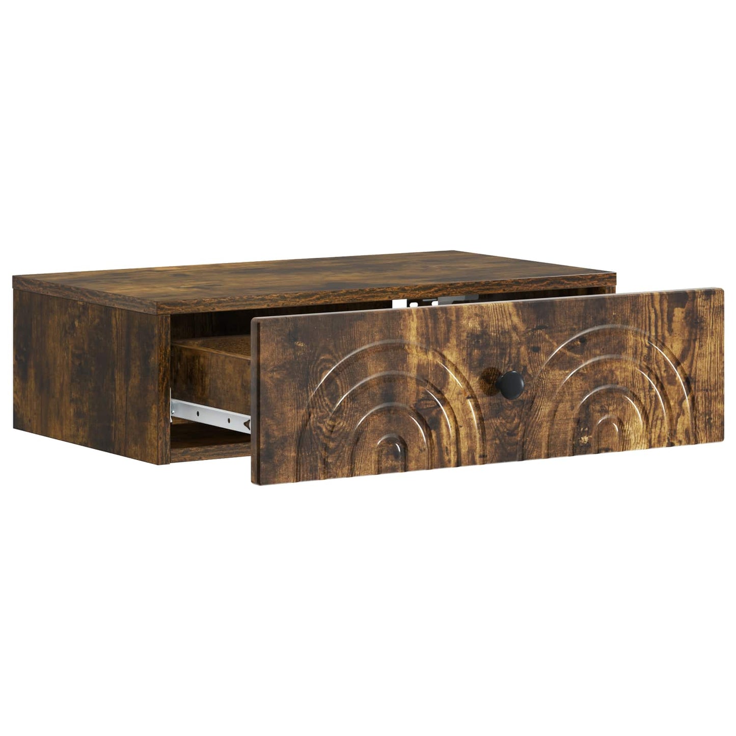 Tavolino da Parete Laterale Rovere Fumo 59 x 34,5 x 17 cm
