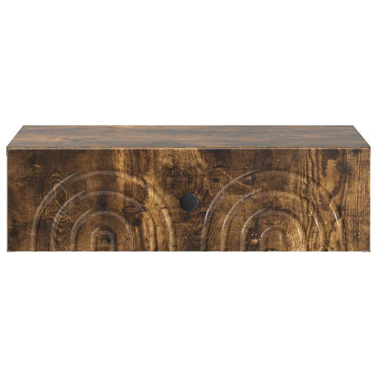 Tavolino da Parete Laterale Rovere Fumo 59 x 34,5 x 17 cm