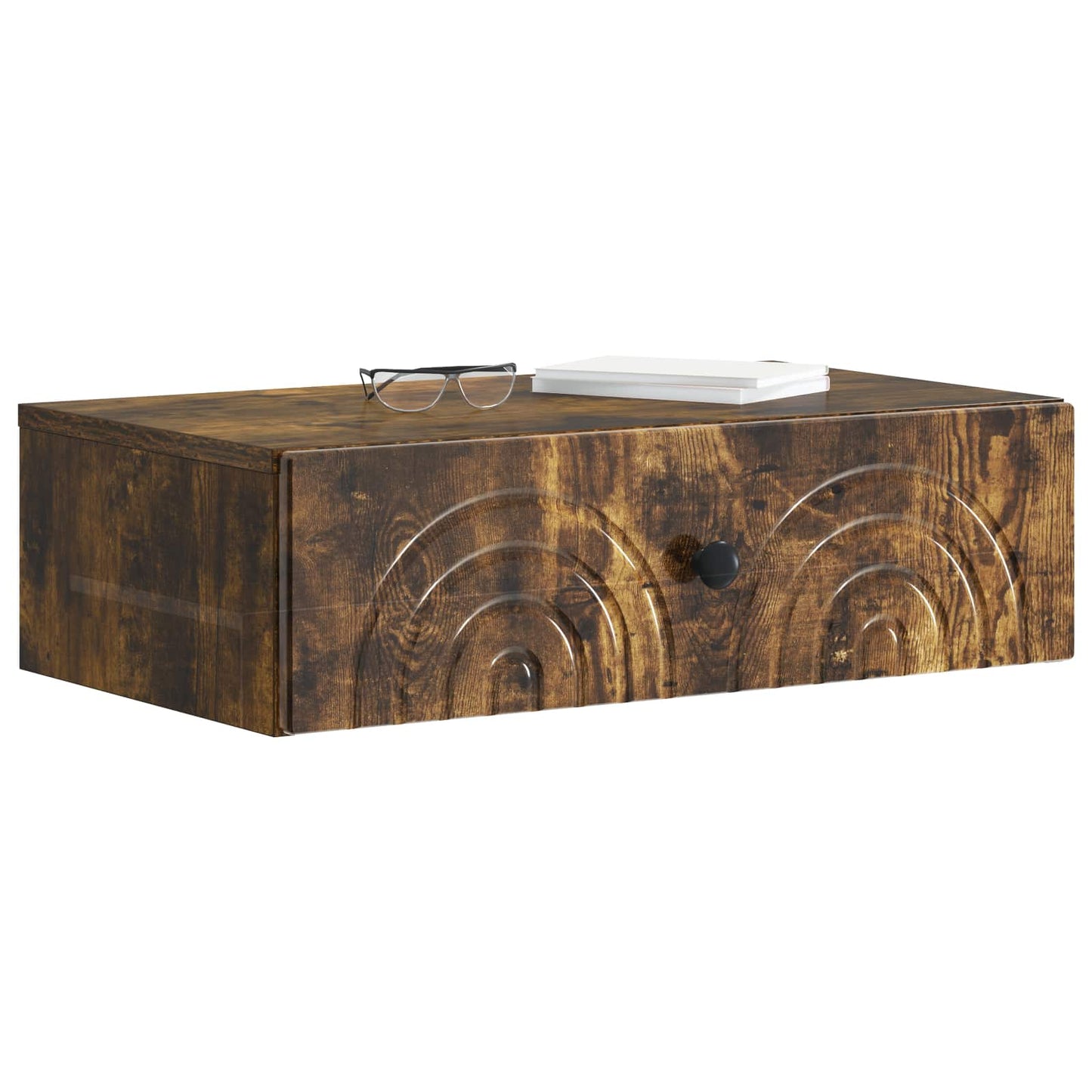 Tavolino da Parete Laterale Rovere Fumo 59 x 34,5 x 17 cm