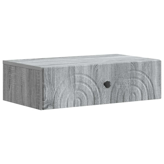 Tavolino da Parete Laterale Grigio Sonoma 59 x 34,5 x 17 cm | homemem39