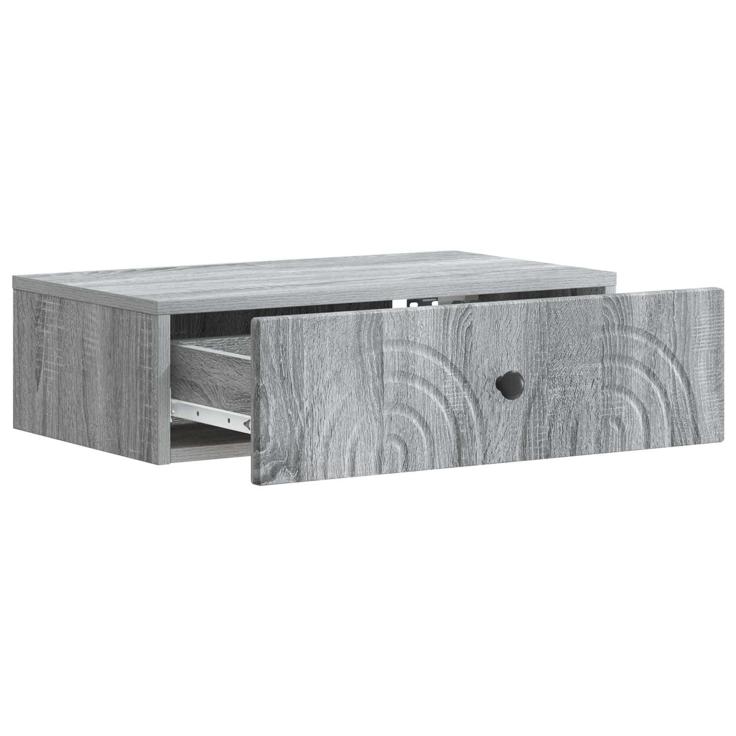 Tavolino da Parete Laterale Grigio Sonoma 59 x 34,5 x 17 cm