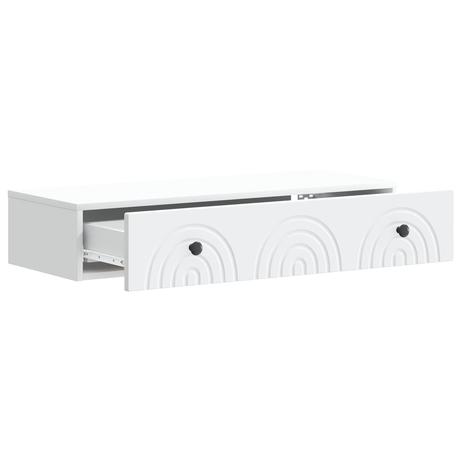 Tavolino da Parete Laterale Bianco 87,5 x 34,5 x 17 cm | homemem39