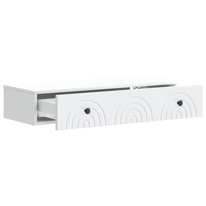 Tavolino da Parete Laterale Bianco 87,5 x 34,5 x 17 cm