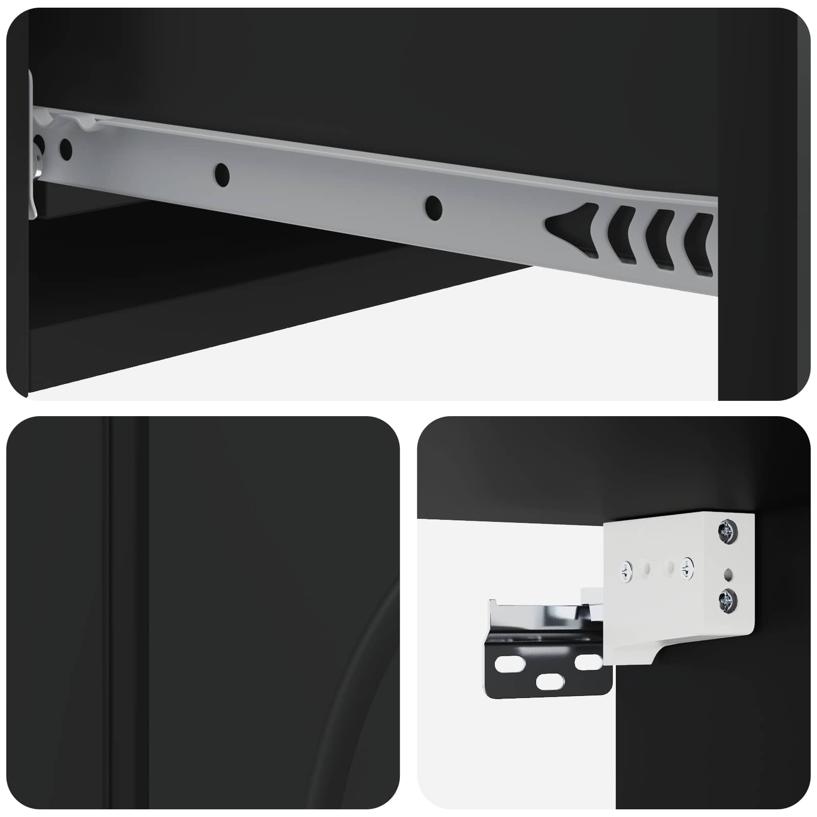 Tavolino da Parete Laterale Nero 87,5 x 34,5 x 17 cm | homemem39