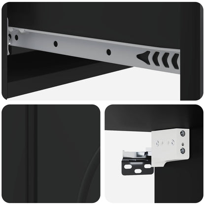 Tavolino da Parete Laterale Nero 87,5 x 34,5 x 17 cm | homemem39