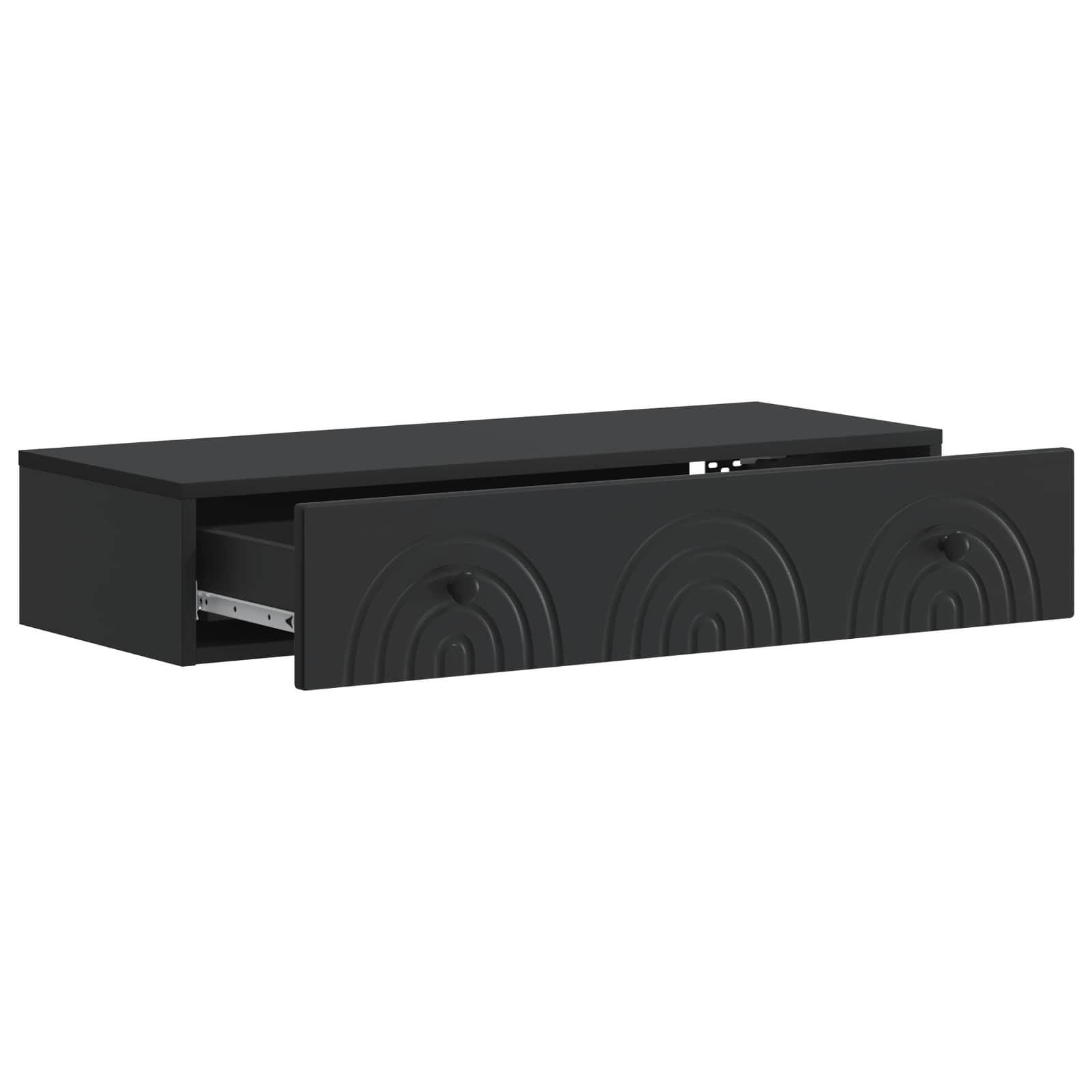 Tavolino da Parete Laterale Nero 87,5 x 34,5 x 17 cm | homemem39