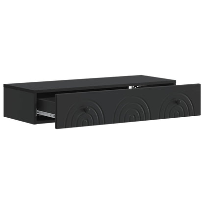 Tavolino da Parete Laterale Nero 87,5 x 34,5 x 17 cm