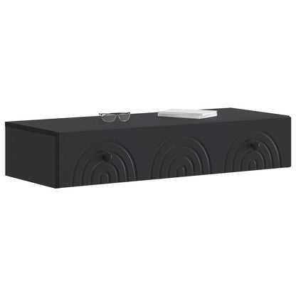 Tavolino da Parete Laterale Nero 87,5 x 34,5 x 17 cm