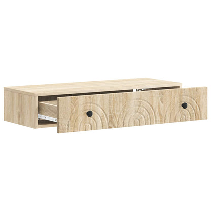 Tavolino da Parete Laterale Rovere Sonoma 87,5 x 34,5 x 17 cm