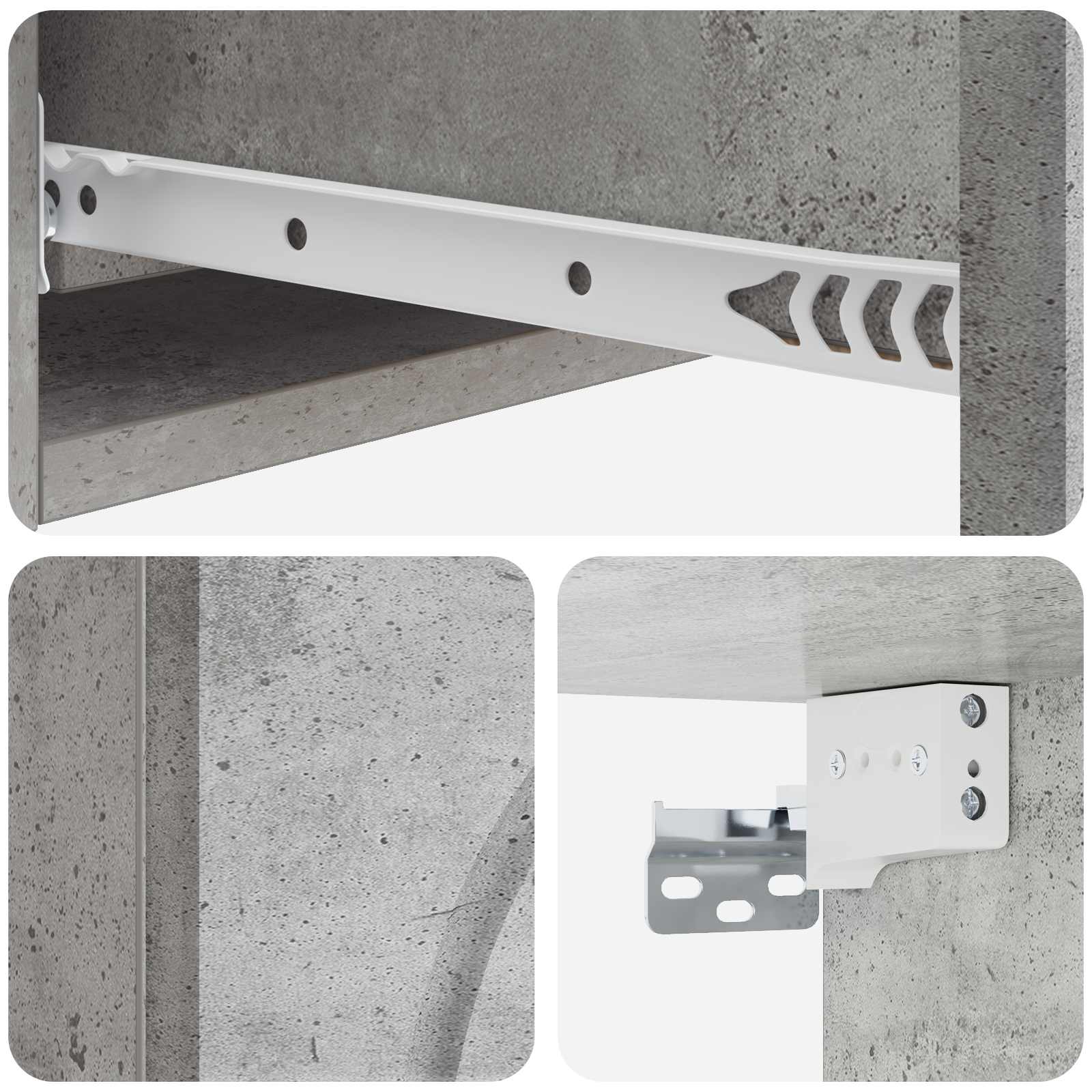 Tavolino da Parete Laterale Grigio Cemento 87,5 x 34,5 x 17 cm | homemem39