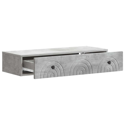 Tavolino da Parete Laterale Grigio Cemento 87,5 x 34,5 x 17 cm | homemem39