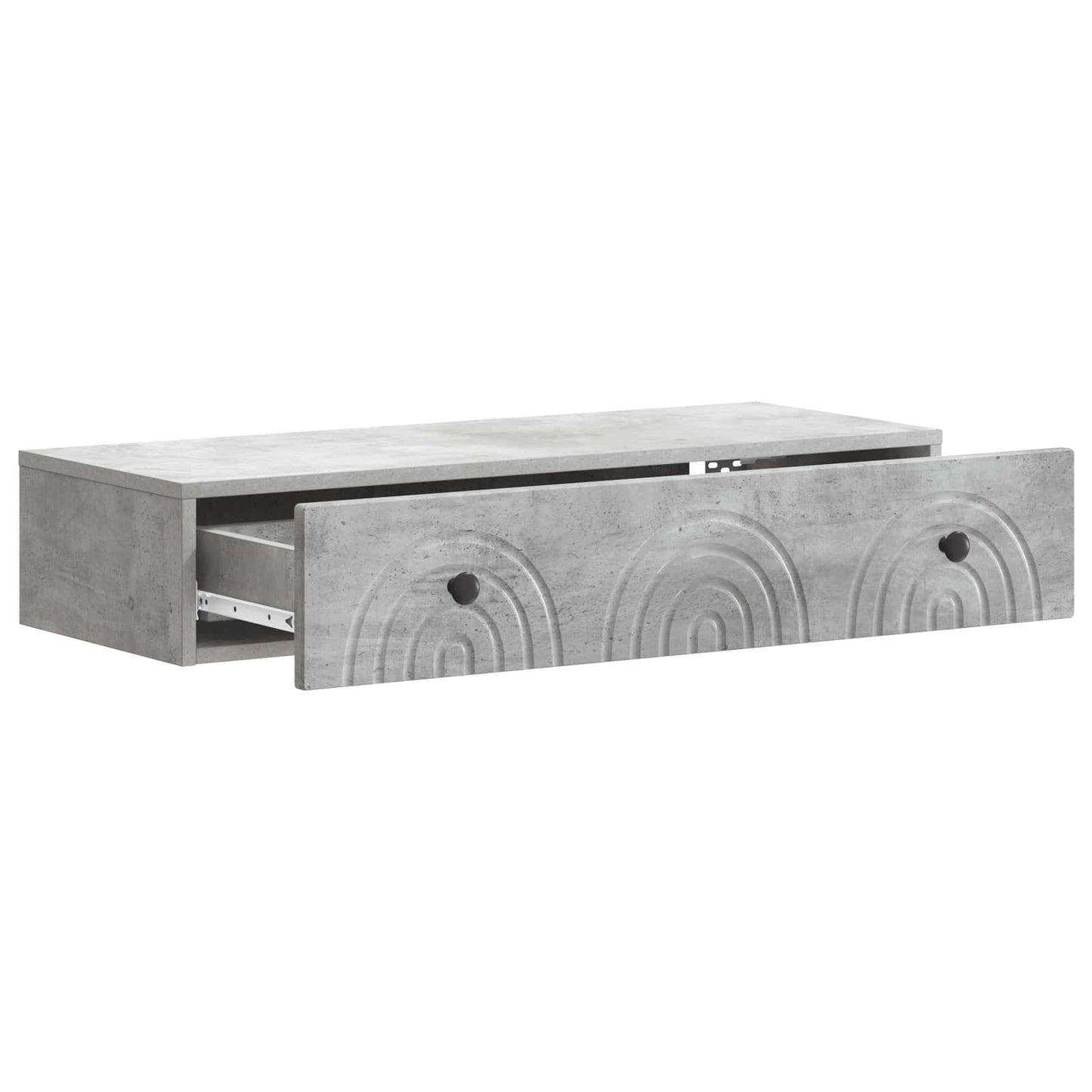 Tavolino da Parete Laterale Grigio Cemento 87,5 x 34,5 x 17 cm