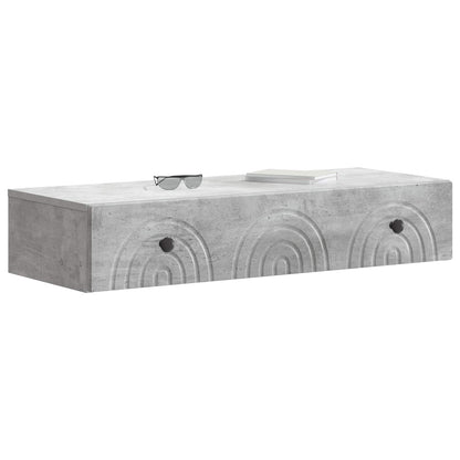 Tavolino da Parete Laterale Grigio Cemento 87,5 x 34,5 x 17 cm
