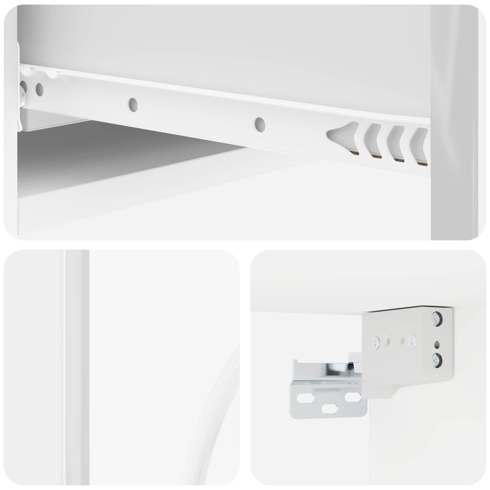 Tavolino da Parete Laterale Bianco Lucido 87,5 x 34,5 x 17 cm | homemem39